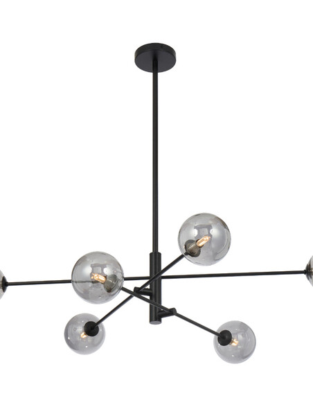 GASTON PE6-BKSM - GASTON 6 LIGHT PENDANT BLACK - GASTON PE6-BKSM