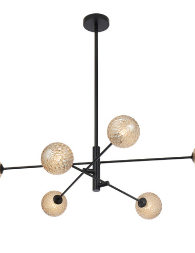 GASTON PE6-BKSM - GASTON 6 LIGHT PENDANT BLACK - GASTON PE6-BKSM