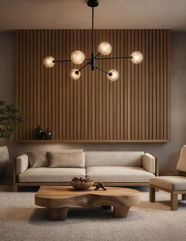 GASTON PE6-BKSMT - GASTON 6 LIGHT PENDANT BLACK - GASTON PE6-BKSMT