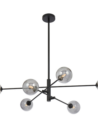 GASTON PE6-BKSMT - GASTON 6 LIGHT PENDANT BLACK - GASTON PE6-BKSMT