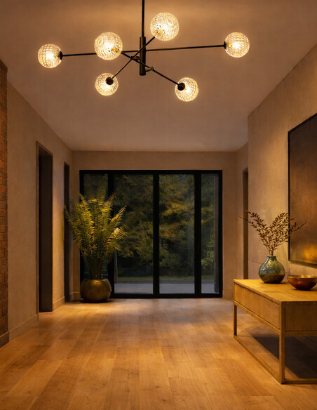 GASTON PE6-BKSMT - GASTON 6 LIGHT PENDANT BLACK - GASTON PE6-BKSMT