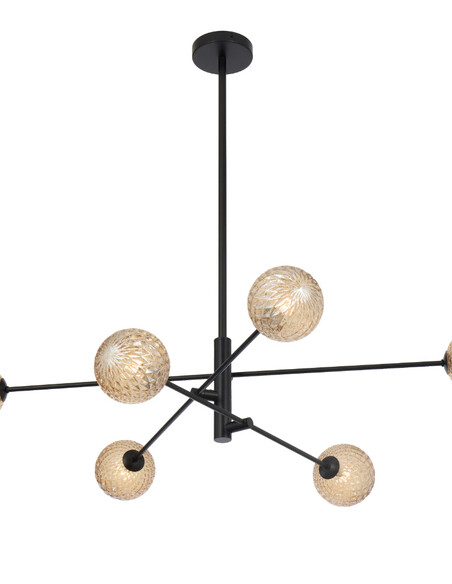 GASTON PE6-BKSMT - GASTON 6 LIGHT PENDANT BLACK - GASTON PE6-BKSMT