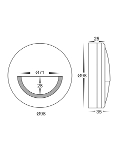 Surface Mounted Step Light with Eyelid Titanium AluminiumHV2961C-TTM-240V 2