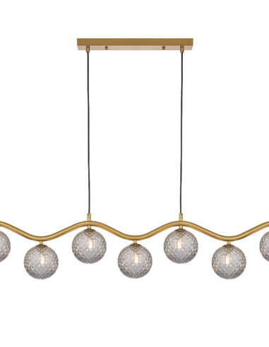 ORTON PE7-AGOM - ORTON 7 LIGHT PENDANT ANTIQUE GOLD - Opal Matt