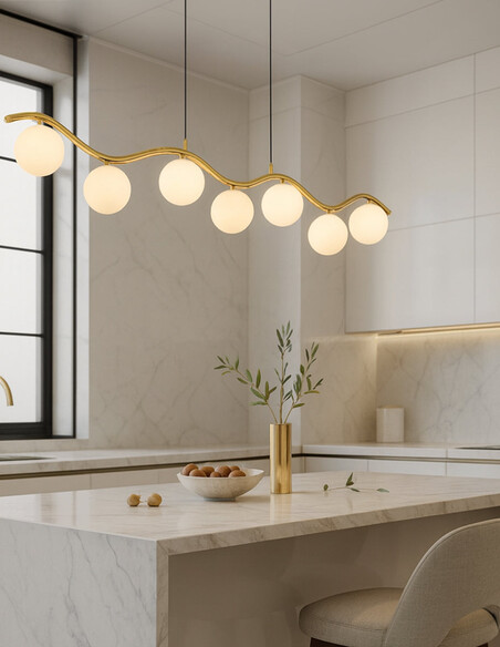 ORTON PE7-AGOM - ORTON 7 LIGHT PENDANT ANTIQUE ORTON PE7-AGOM