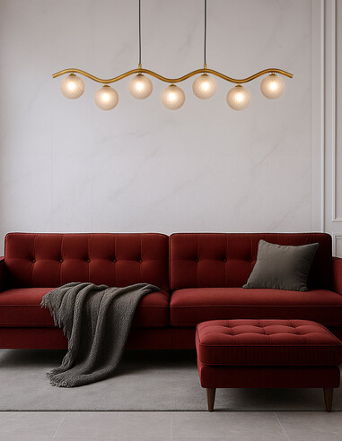 ORTON PE7-AGOM - ORTON 7 LIGHT PENDANT ANTIQUE ORTON PE7-AGOM