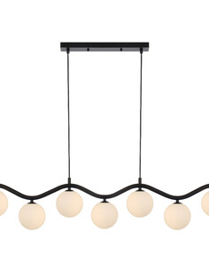 ORTON PE7-BKCLP - ORTON 7 LIGHT PENDANT BLACK - Clear PrismORTON PE7-BKCLP