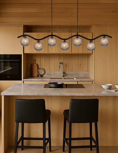 ORTON PE7-BKFRT - ORTON 7 LIGHT PENDANT BLACK - ORTON PE7-BKFRT