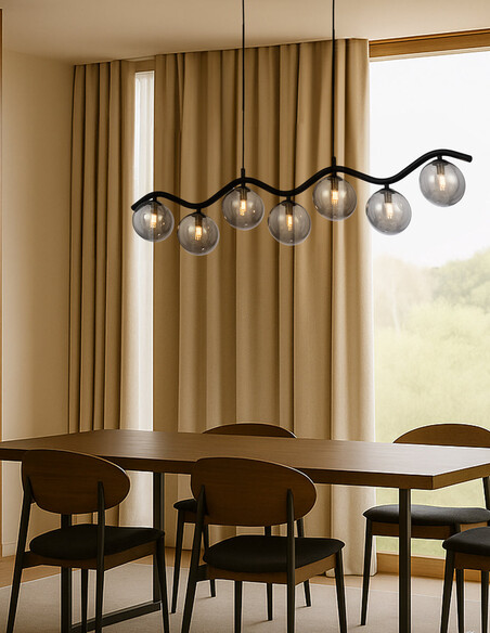 ORTON PE7-BKFRT - ORTON 7 LIGHT PENDANT BLACK - ORTON PE7-BKFRT