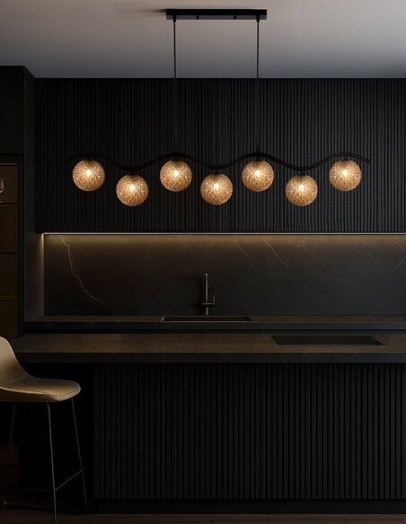 ORTON PE7-BKFRT - ORTON 7 LIGHT PENDANT BLACK - ORTON PE7-BKFRT