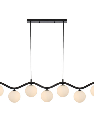 ORTON PE7-BKSMT - ORTON 7 LIGHT PENDANT BLACK - Smoke Tear