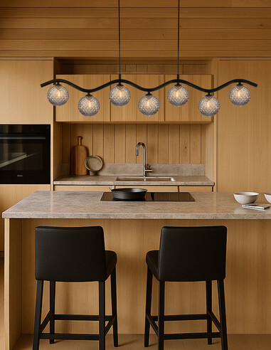 ORTON PE7-BKSMT - ORTON 7 LIGHT PENDANT BLACK - ORTON PE7-BKSMT