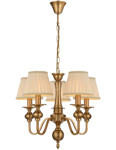 SIEDEL PE05SH-CP - SIEDEL 5 LIGHT PENDANT W/SHADESIEDEL PE05SH-CP