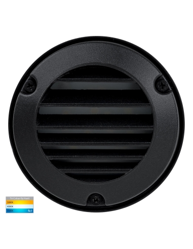Surface Mounted Step Light with Grill Black