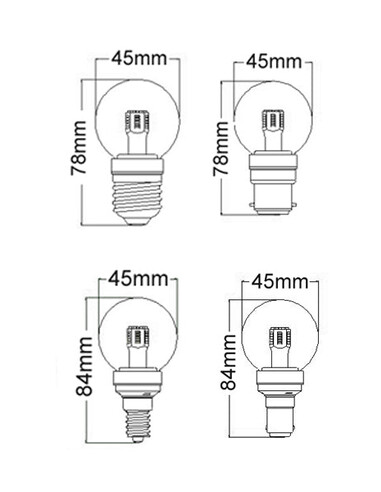 FR42D - Fancy Round LED Filament Dimmable Frosted FR42D