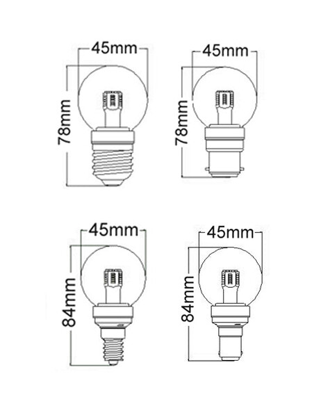 FR42D - Fancy Round LED Filament Dimmable Frosted FR42D