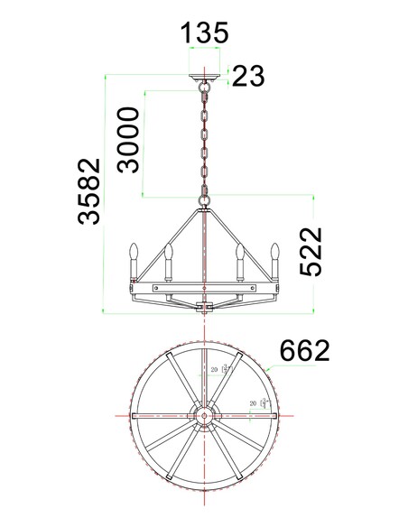 FUNALE4 - Interior Candelabra Natural Wood / Oak FUNALE4