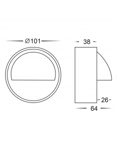 Surface Mounted Step Light with Large Eyelid 316 Stainless HV2909W 2
