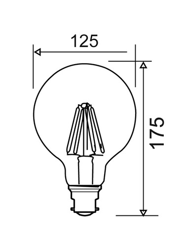 G12511 - G125 LED Filament Dimmable Globes G12511