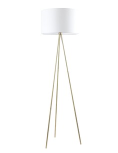 JAMBES-F2 - Drum Shade with Antique Brass Tripod Floor JAMBES-F2