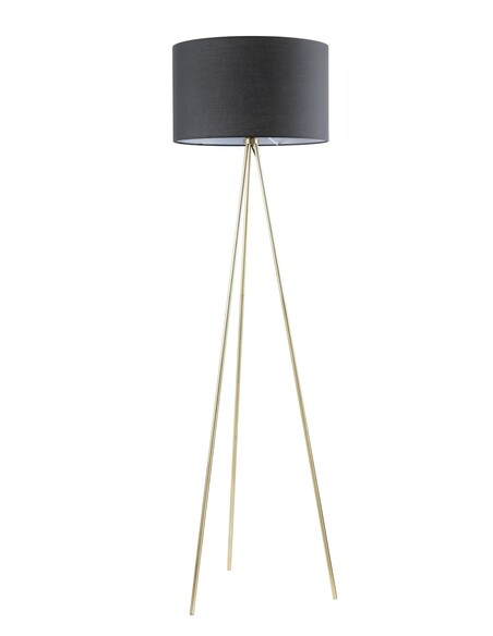 JAMBES-F2 - Drum Shade with Antique Brass Tripod JAMBES-F2