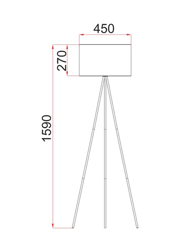 JAMBES-F2 - Drum Shade with Antique Brass Tripod JAMBES-F2