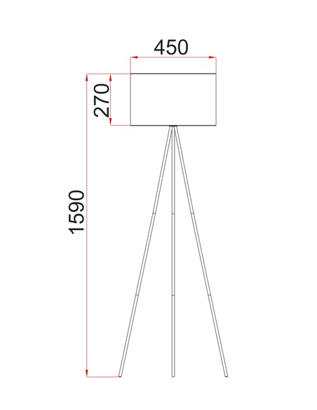 JAMBES-F2 - Drum Shade with Antique Brass Tripod JAMBES-F2