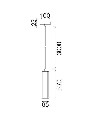 KOLONNE1 - Interior GU10 Ribbed Cylinder Pendant KOLONNE1