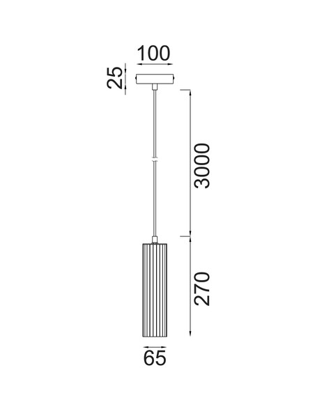 KOLONNE1 - Interior GU10 Ribbed Cylinder Pendant KOLONNE1
