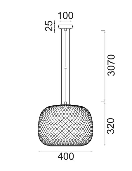 LABU1 - Interior Dome Glass with Segments Pendant LABU1