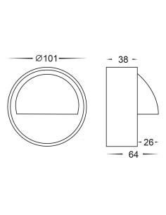 Surface Mounted Step Light with Large Eyelid 316 Stainless HV2907 2