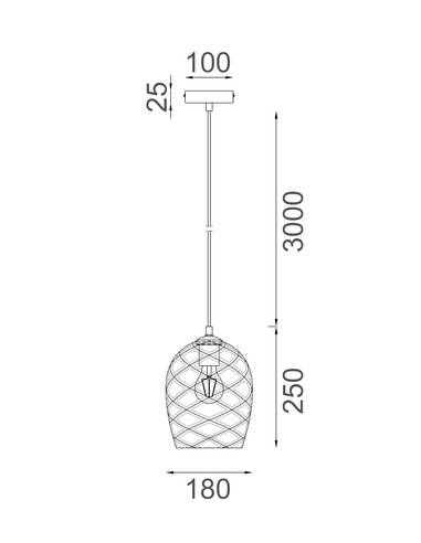 NETA4 - Interior Wine Glass Shade Segmented NETA4