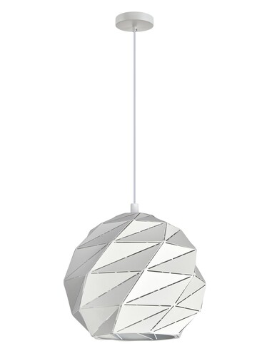Interior Large Dome Carved Iron Origami Style Pendant Lights - White
