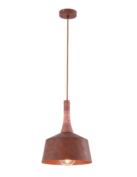 OXIDO2 - Interior Rustic Brown with Travertine Highlight Angled Dome Pendant Lights