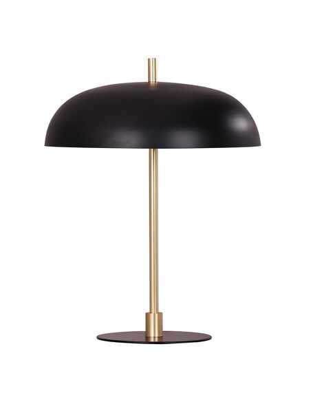 PARAGUAS-T1 - Interior Black Dome Shade with Brass Rod Table Lamp
