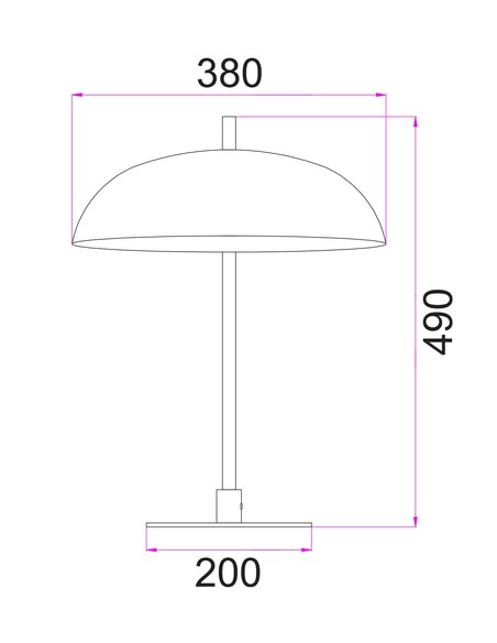 PARAGUAS-T1 - Interior Black Dome Shade with PARAGUAS-T1