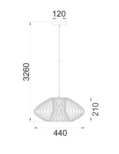 PARRILLA1 - Interior Oval Cage Iron Pendant PARRILLA1