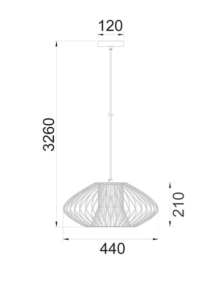 PARRILLA1 - Interior Oval Cage Iron Pendant PARRILLA1
