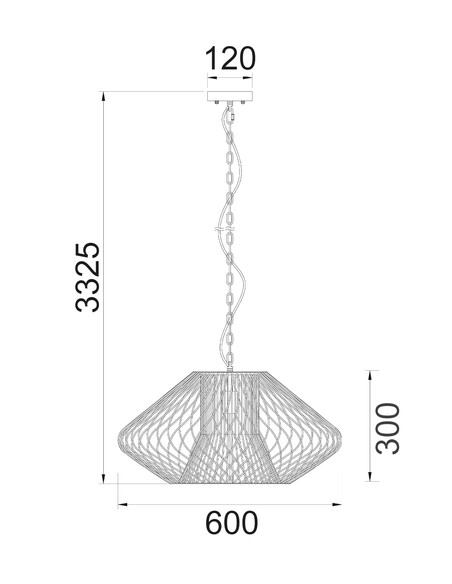 PARRILLA4 - Interior Oval Cage Iron Pendant PARRILLA4