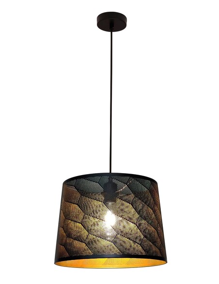 PENSHADE18 - Interior Slanted with Honeycomb Pattern Laser Cut Pendant Lights - White