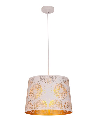 Interior Slanted with Starburst Pattern Laser Cut Pendant Lights - White