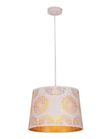 PENSHADE8 - Interior Slanted with Starburst Pattern Laser Cut Pendant Lights - White