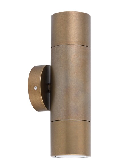 PG1ABR1 - GU10 Exterior Wall Pillar Spot Lights (Aged Brass) IP65