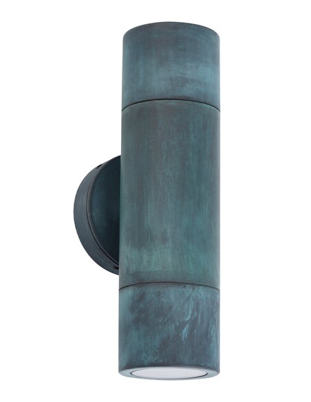 PGUDBR3 - GU10 Exterior Wall Pillar Spot Lights (Solid Patina Brass) IP65