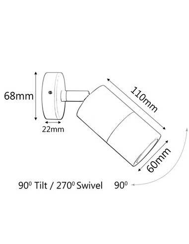 PGUDBR3 - GU10 Exterior Wall Pillar Spot Lights PGUDBR3