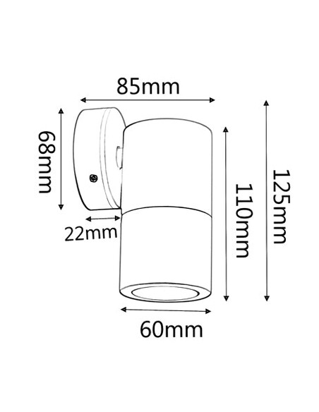 PGUDBR3 - GU10 Exterior Wall Pillar Spot Lights PGUDBR3