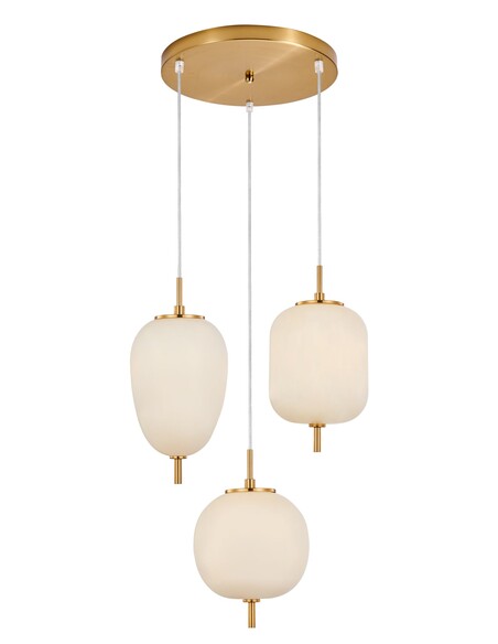 PINO8X3R - Interior Opal Matte / Smokey Black Mirror Finish multiple Pendant Lights
