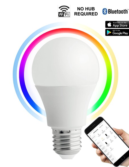 SMTGLS2 - SMTGLS LED Smart Dimmable Tri-CCT+RGB GLS Globes (10W)
