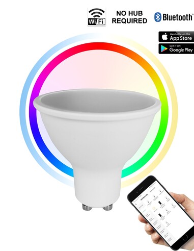 SMTGU10 LED Smart Dimmable RGB+Tri-CCT GU10 Globe (5W)