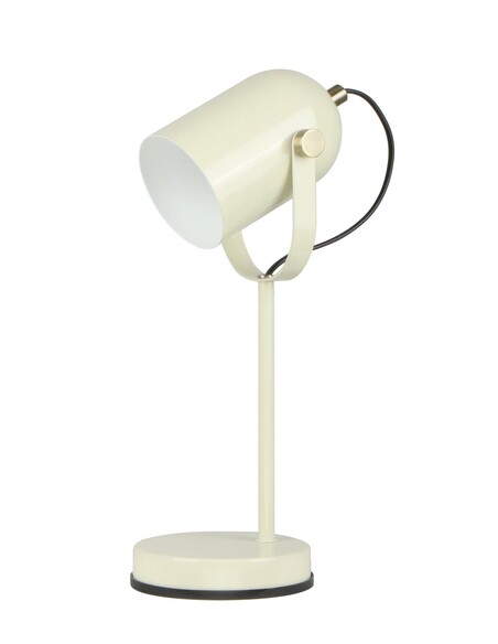 TAZZA-T2 - Ellipse Shade with Antique Brass Highlight Table Lamps - Matte White